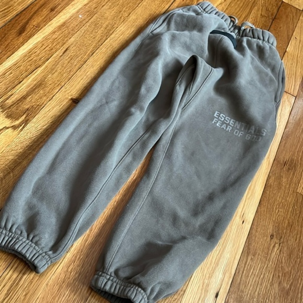 Kids taupe colored Fear Of God Essentials pants 6/7 waist fit is 5T see pics GUC